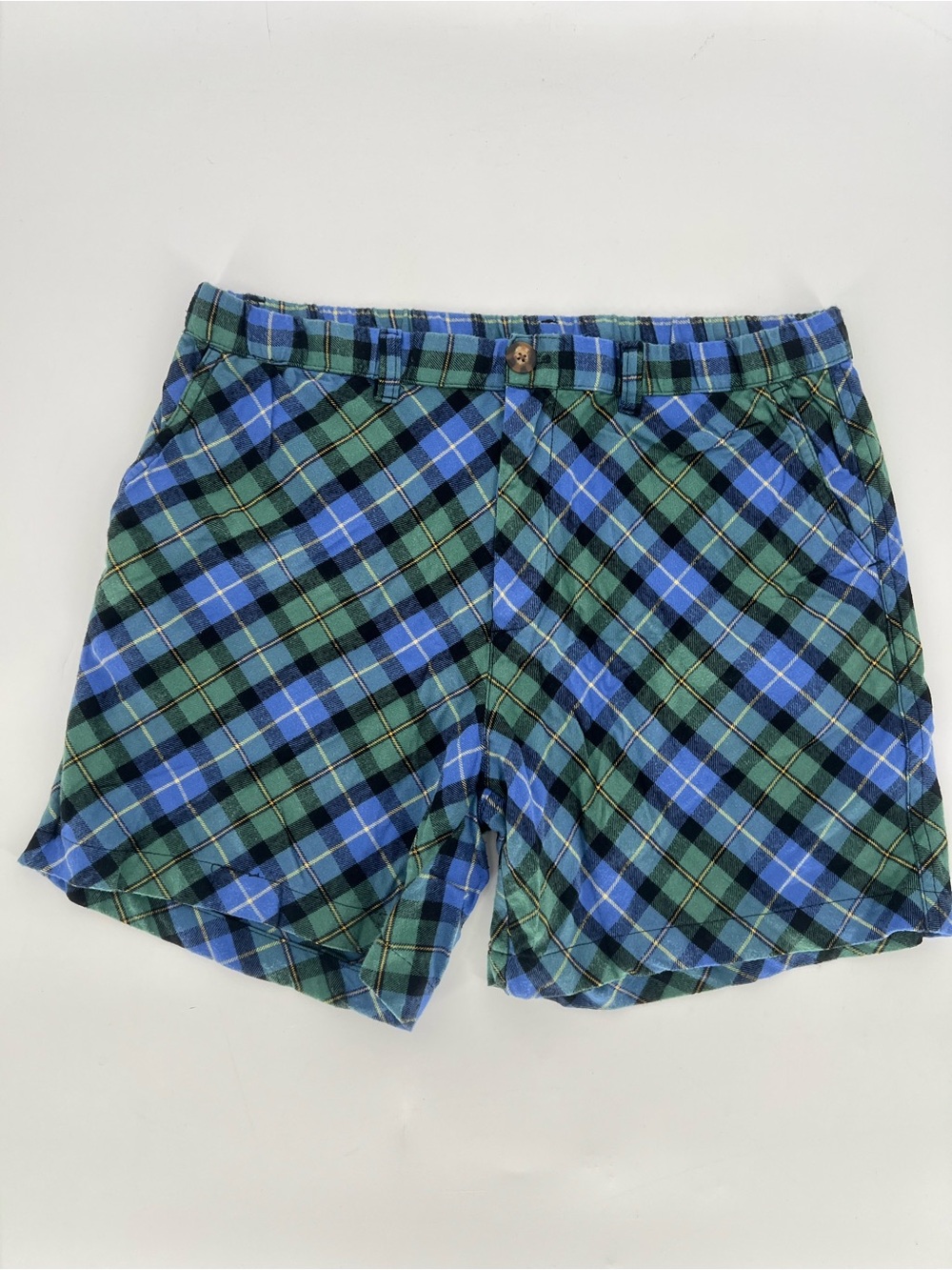 Chubbies Men's Blue & Green Plaid Casual Shorts